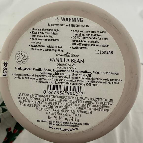 White Barn Vanilla Bean 3-Wick Candle Never Burned - Picture 2 of 4